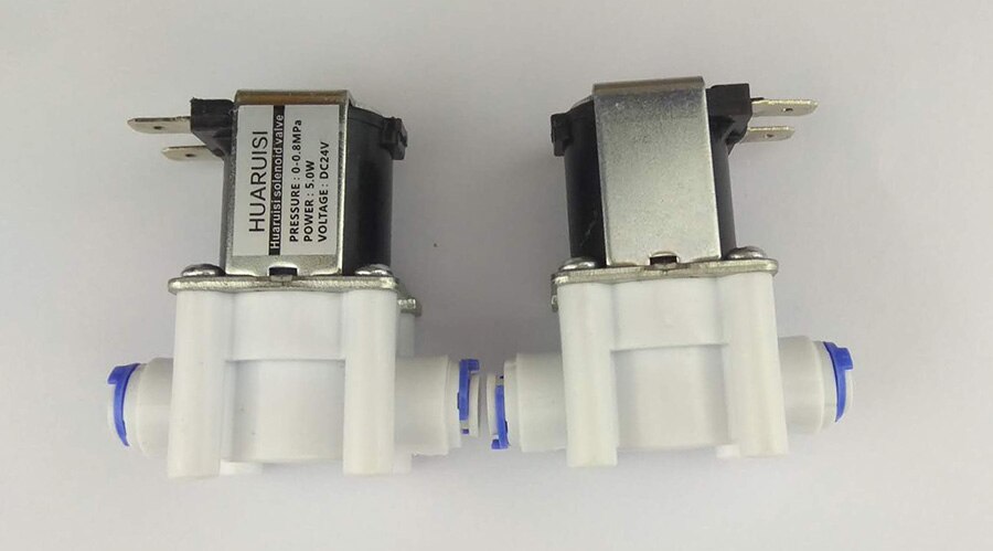 Electric Solenoid Valve Magnetic DC 24V Water Air Inlet Flow Switch 1/4 " quick joint access Influent solenoid 24v 5PCS