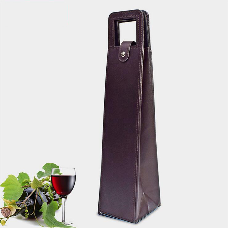 Red Wine Leather Single Portable Packaging Box Single Wine Box Red Wine Bag: 1Pcs Coffee