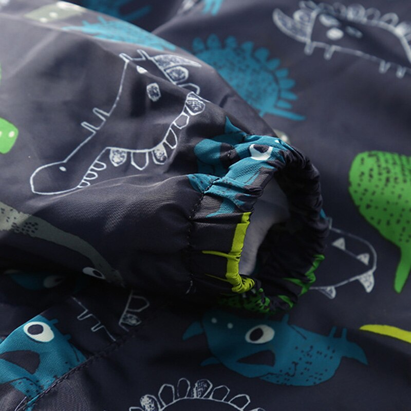 Boys Jacket Autumn Spring Baby Boy Coat dinosaur Cartoon Printed Long Sleeved Hooded Kids Outerwear Windbreaker for 2-7Y