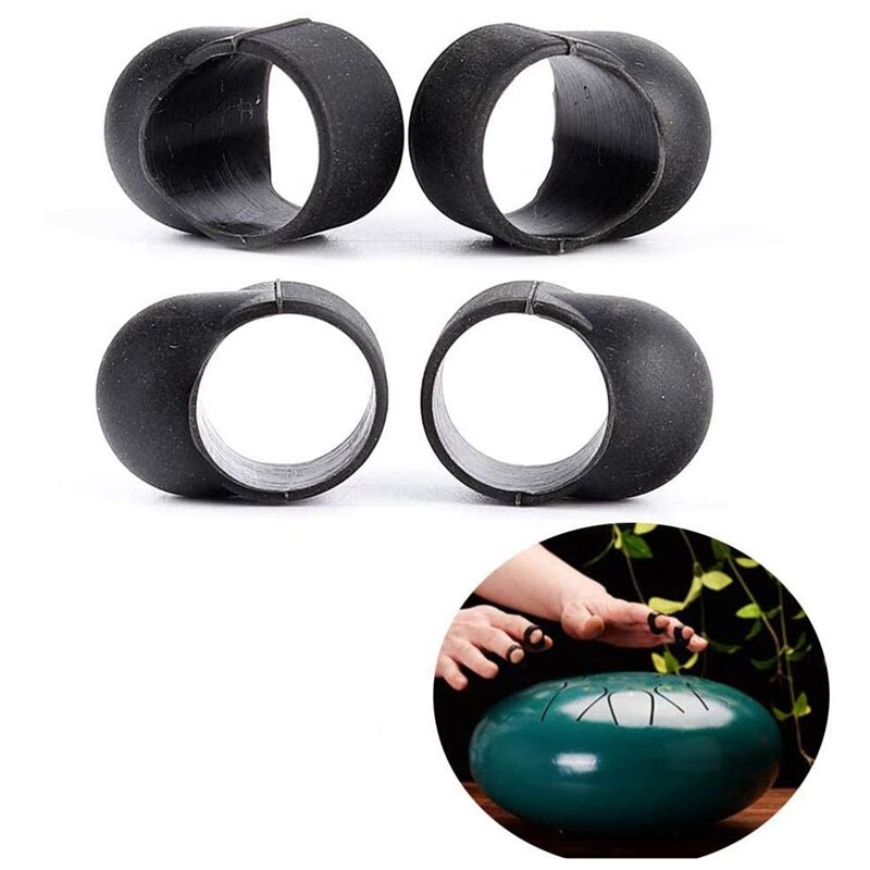 Steel Tongue Drum Finger Covers, Silicone Knocking Finger Sleeves Handpan Mallet Finger Sleeves for Beginners (8 Pcs)