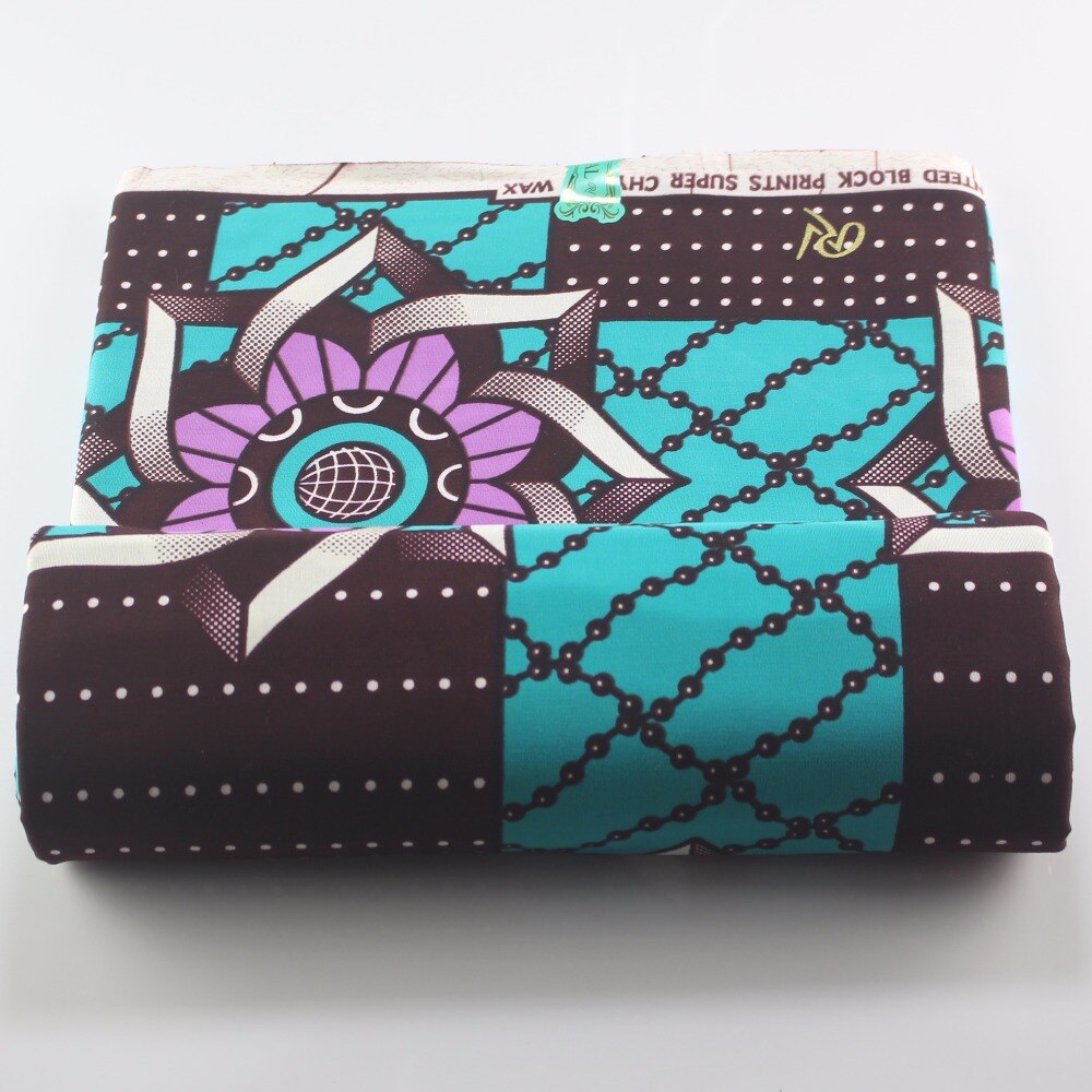 African Blue Cotton Fabric Ankara Printed Material Retail Wax African Wax Print Fabric