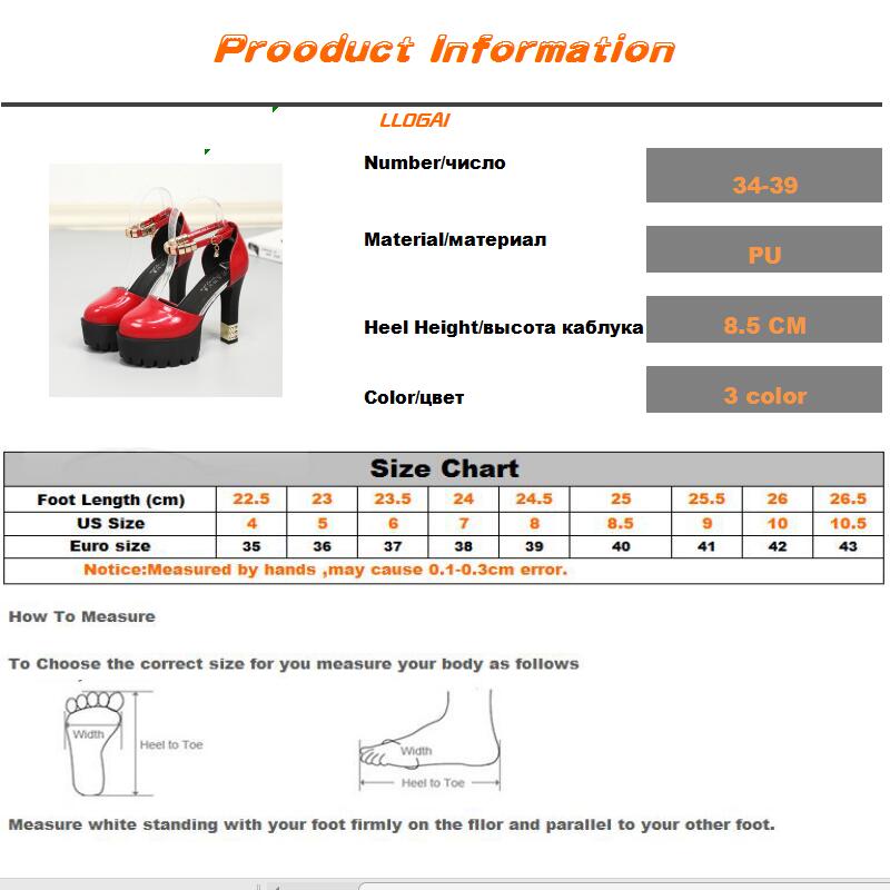 Super Hoge Hakken Platform Dikke Hakken Mode Hoge Hakken Vrouwen Pompen Schoenen Ronde Neus Pu Rubber Vrouwen Sandalen Schoenen Vrouw herfst