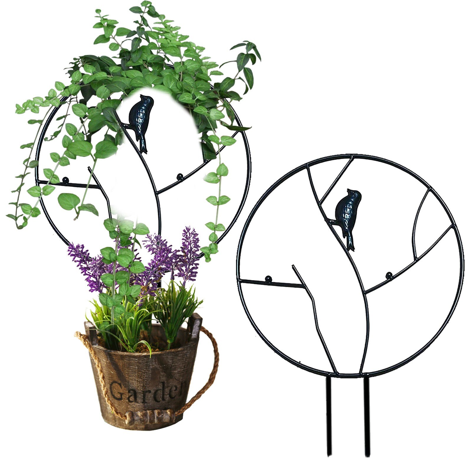 Climbing Plant Garden Taid Retro Potted Plant With Round Rustproof Metal Bird Durable Climbing Plant Support Garden Tool 30cm