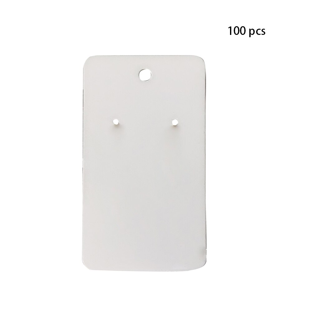 100 pièces carton papier paquet boucles d'oreilles cartes pour goujons rétro suspendus conseil plaine bijoux accessoires présentoir étiquette: WHITE