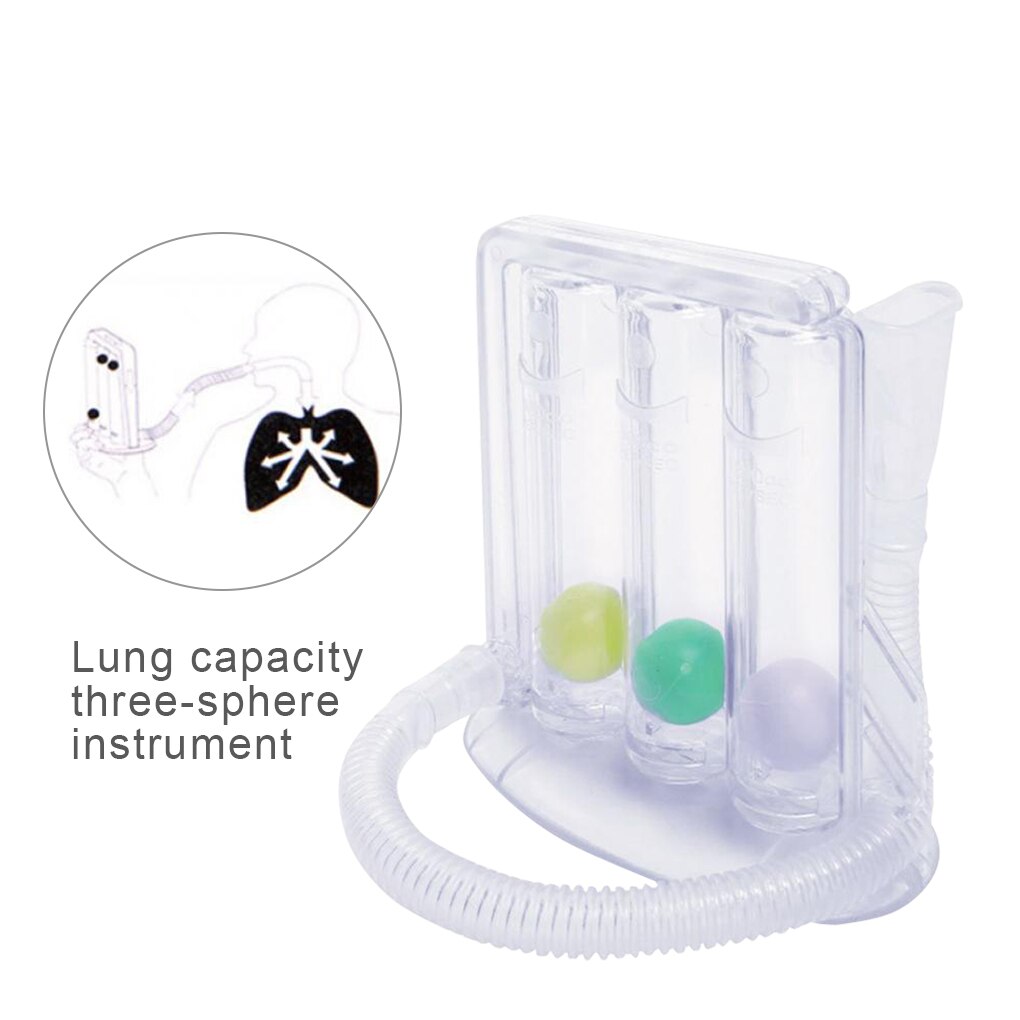 Vital Capacity Breathing Trainer Incentive Spirometer Lung Breathing Exerciser Rehabilitation Training Tool Three Ball Tester