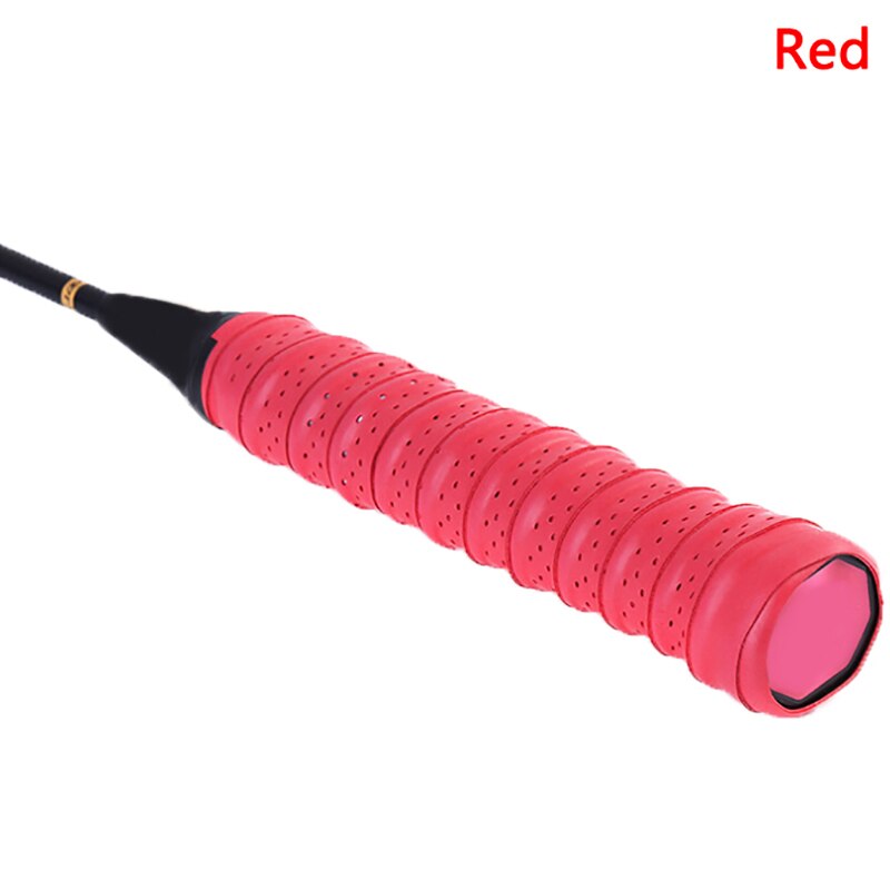 Anti-slip Ademend Sport Over Grip Zweetband Tennis Overgrips Tape Badminton Racket Grips Zweetband: Rood