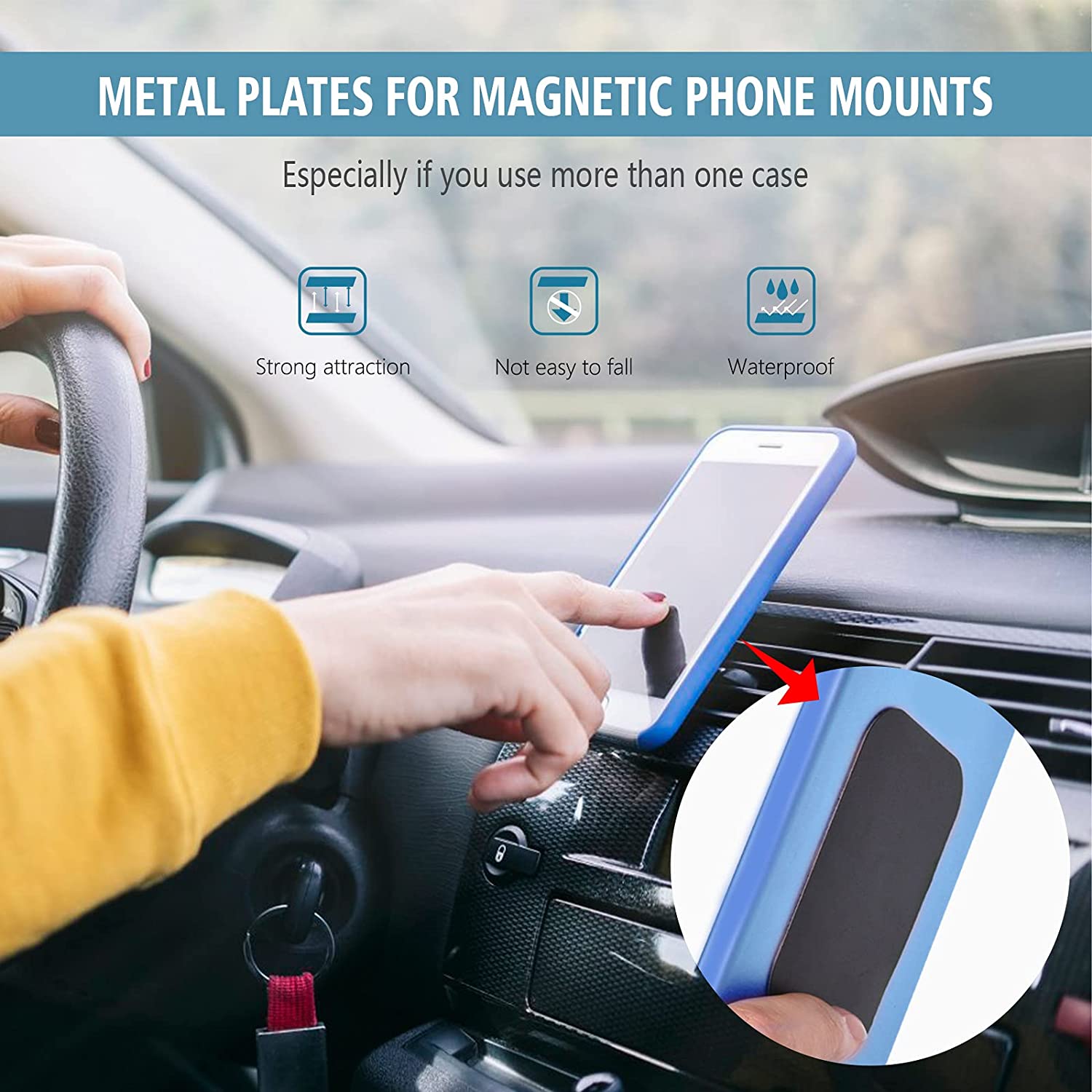 1szt/3szt/5szt Metalowa płytka Naklejka Dysk Żelazny arkusz do magnetycznego uchwytu na telefon Magnetyczny stojak na telefon samochodowy Nie magnes