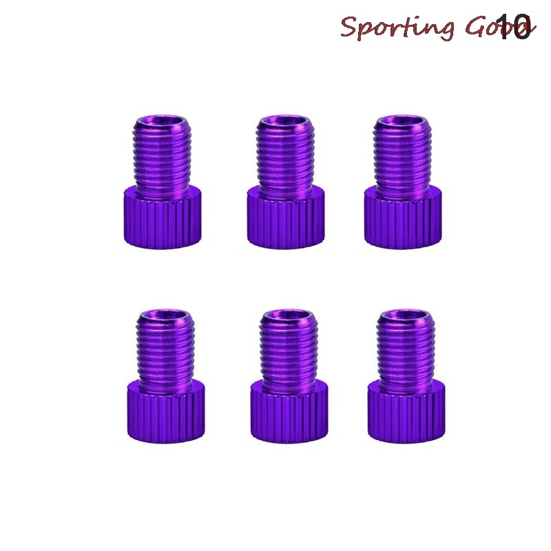 6 Pc Aluminum Bicycle Bike Valve PRESTA to SCHRADER Converter Car Valve Adapter: purple