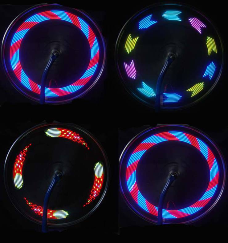 Traffic Light LED Motorcycle Cycling Bicycle Bike Wheel Signal Tire Spoke Light 30 Mode Changes Wheel Signal Bike Traffic safety