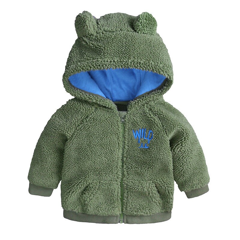 Børnetøj baby hættetrøjer sweater tegneserie sweatshirts piger langærmede drenge toppe børn sjovt tøj hættetrøje t-shirt: Militærgrøn / 3m