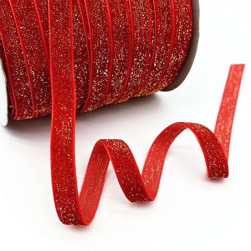 16 Kleuren 10Mm Goud En Zilver Draad Fluwelen Lint Bruiloft Feest Decoratie Handgemaakte Geschenkverpakking Haar Strik Diy