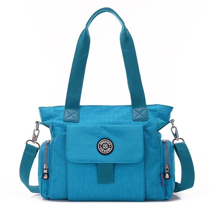 Casual Vrouwen Schouder Nylon Tas Waterdichte Reistas Handtas Shopper Dames Crossbody Tas Luier Messenger Zakken Zakken W694: sky blue