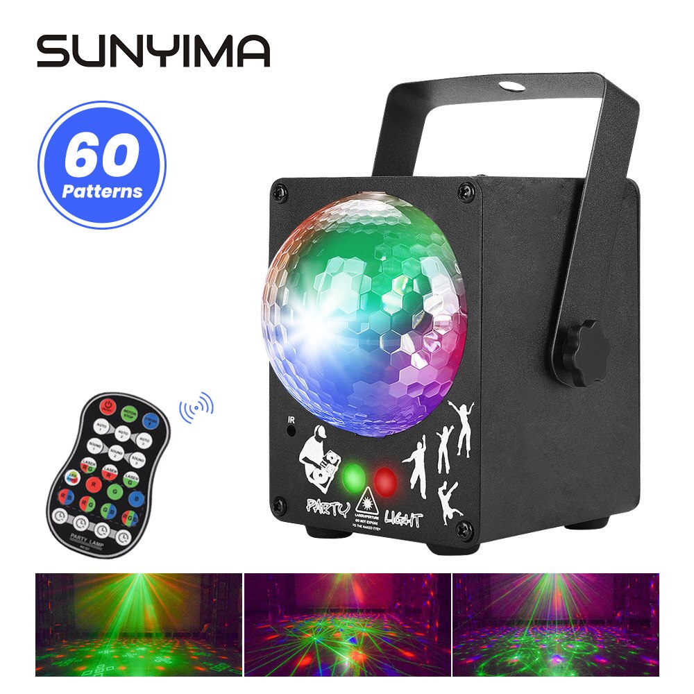 Sunyima 18W Stage Light Sound Activated Roterende Disco Ball Dj Party Verlichting Rgb Led Podium Licht Voor Kerst Wedding