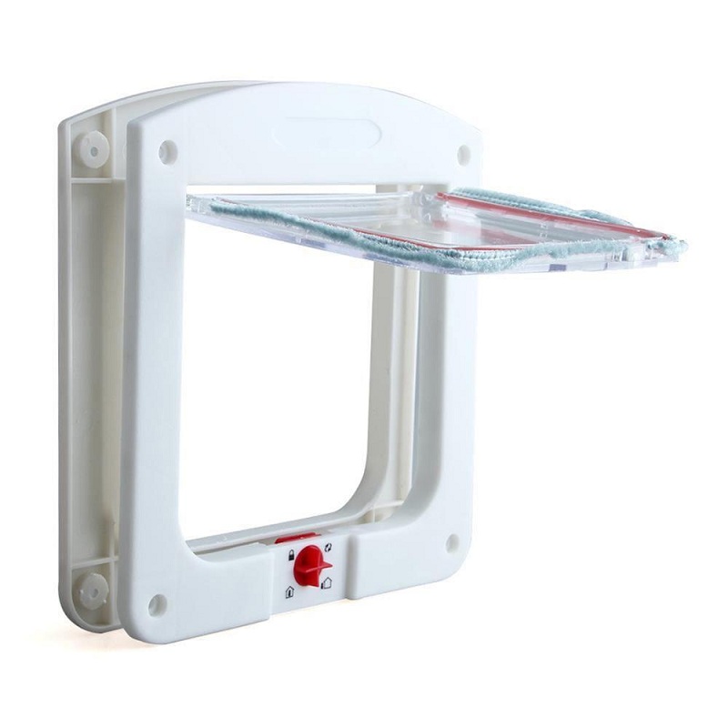 4 Way Pet Cat Puppy Dog Gates Door Lock Lockable Safe Flap Door puertas para perros door for the cat