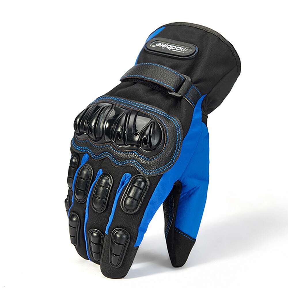 MADBIKE Winter Motorrad Handschuhe Touchscreen Wasserdicht Guantes Moto Handschuhe Thermische Vlies Gefüttert Motorrad Reiten Handschuhe: verrückt-15 Blau / XXL