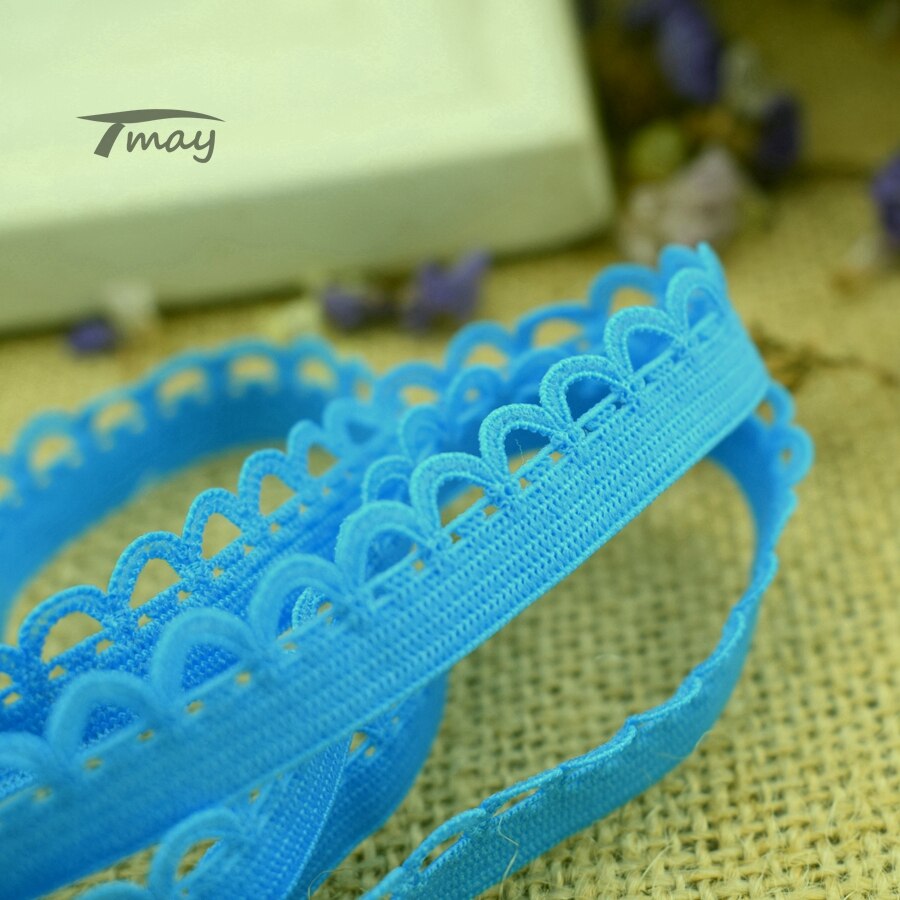 #213 blauwe kanten elastische banden 8 meter/lot versieren babykleding rokken ondergoed zachte tailleband haar elastieken broeken band