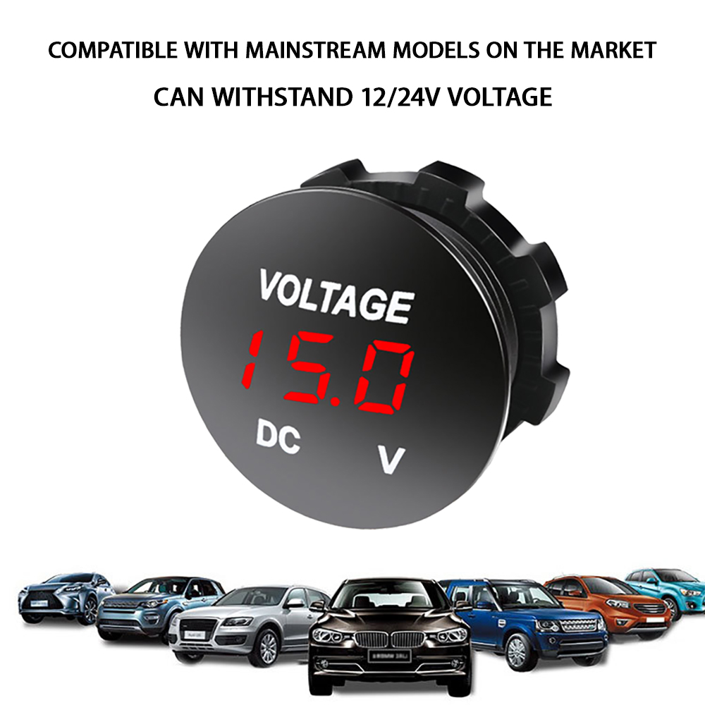 DC 5V-48V LED Mini Runde Wasserdichte Motorboot Motorrad Tafel Digital Voltmeter Tester Monitor Anzeige Voltmeter
