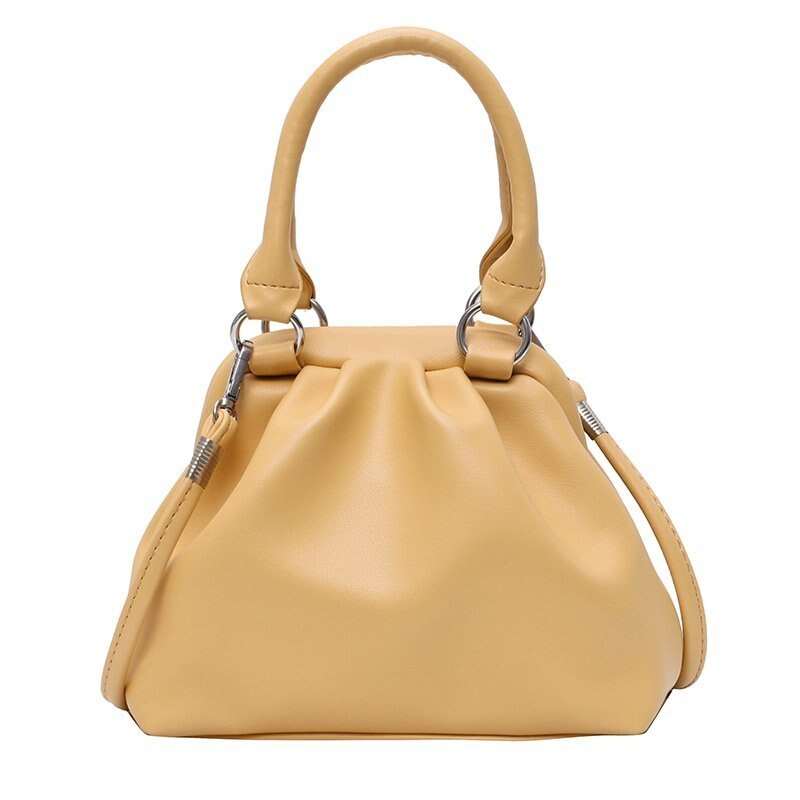 Bolsa feminina de luxo bolsa e bolsa 2020 novo estilo nuvem bolsa embraiagens cinta crossbody saco cor sólida cmessenger bolsa de ombro: Yellow shoulder bag