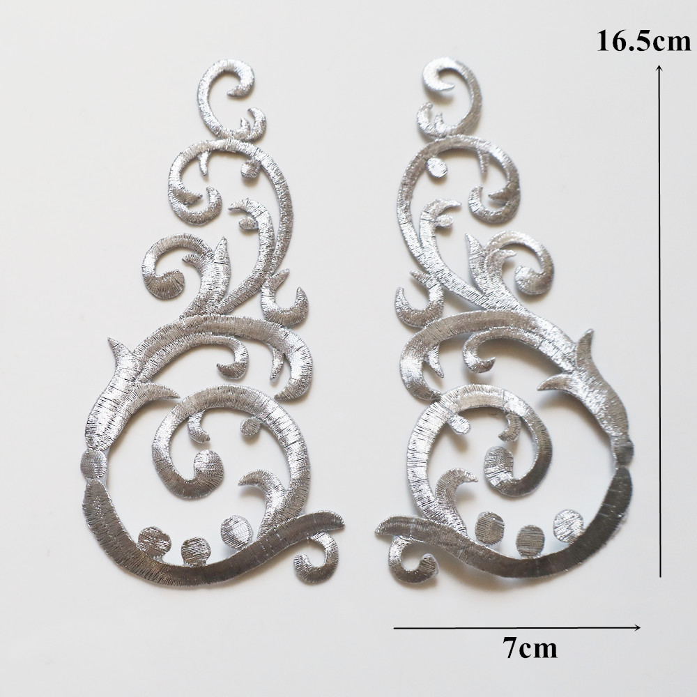 Apliques de flores barrocas bordados en oro y plata, parche para coser para boda, vestido de novia, ropa, tela, decoración de vestido, manualidades DIY: Multicolor