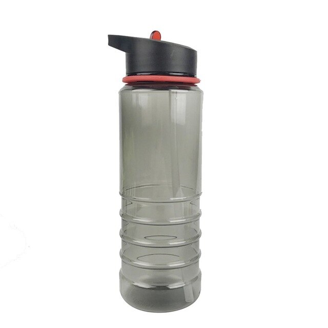 Outdoor Sport Water Fles 800Ml Herbruikbare Fles Met Flip Stro Lekvrij Running Fitness Water Cup Voor Gym Werk Outdoor: Red