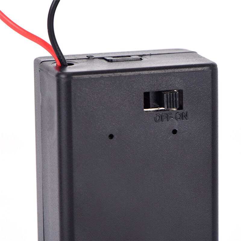 1PC 9V Battery Case 9V Volt PP3 Battery Holder Box DC Case With Wire Lead ON/OFF Switch Cover