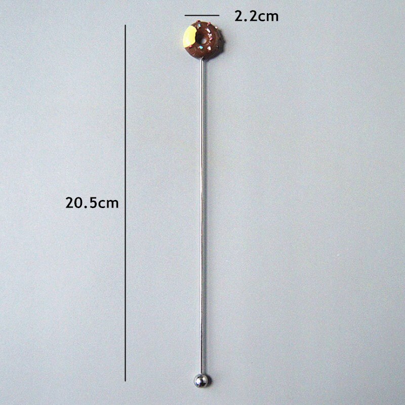 donut fork spoon coffee blender household kitchen stainless steel fork spoon tool kitchen accessories supplies: Chocolate color