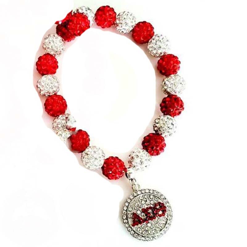 Rode Olifant Shiled Charm Strass Sieraden Crystal Kralen Charm Armbanden Voor Vrouwen: round