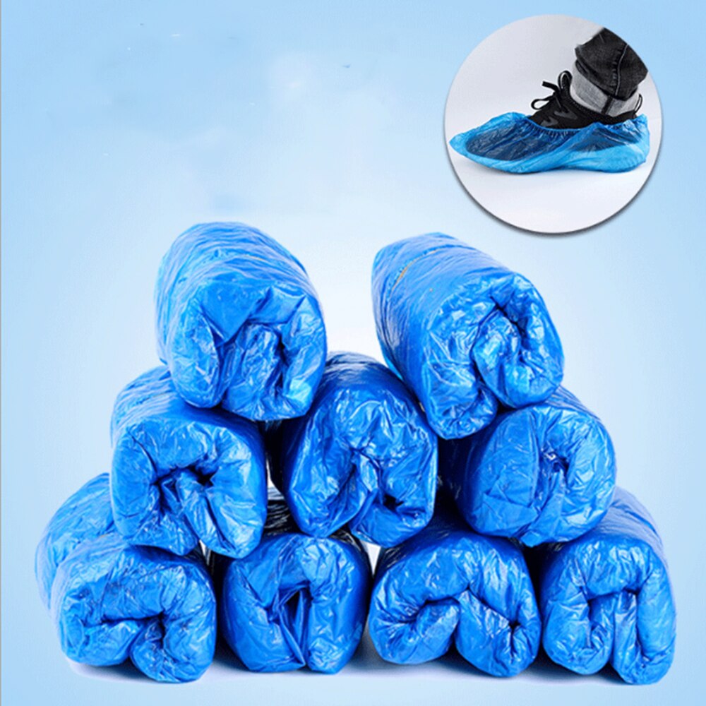 50/250pairs Disposable Shoe Covers Waterproof Safety Boot Shoes Cover Plastic Elastic Protective Homes Overshoes