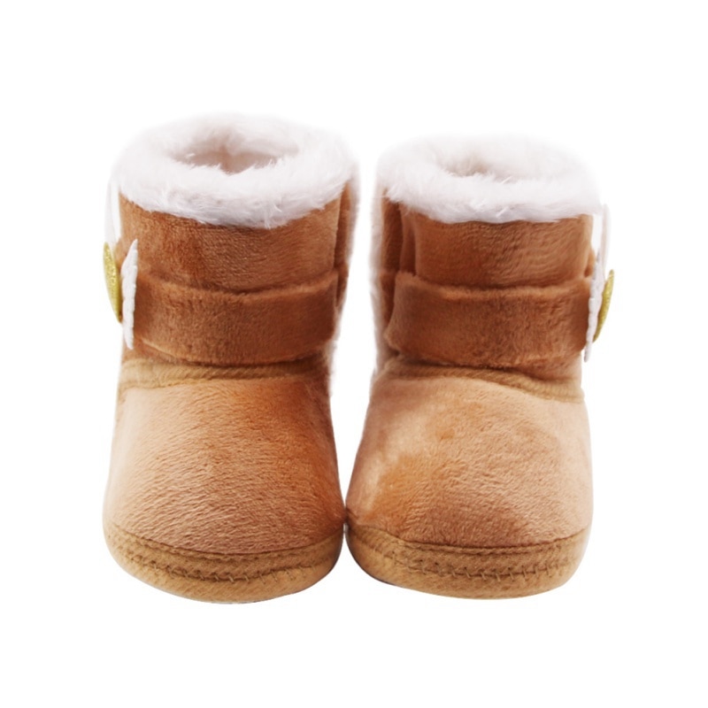 Winter Warm Baby Girls Boys Shoes Sneakers Infant Kids Crib Infant Toddler Footwear Boots Newborns Prewalkers First Walkers: Brown / 13-18 Months