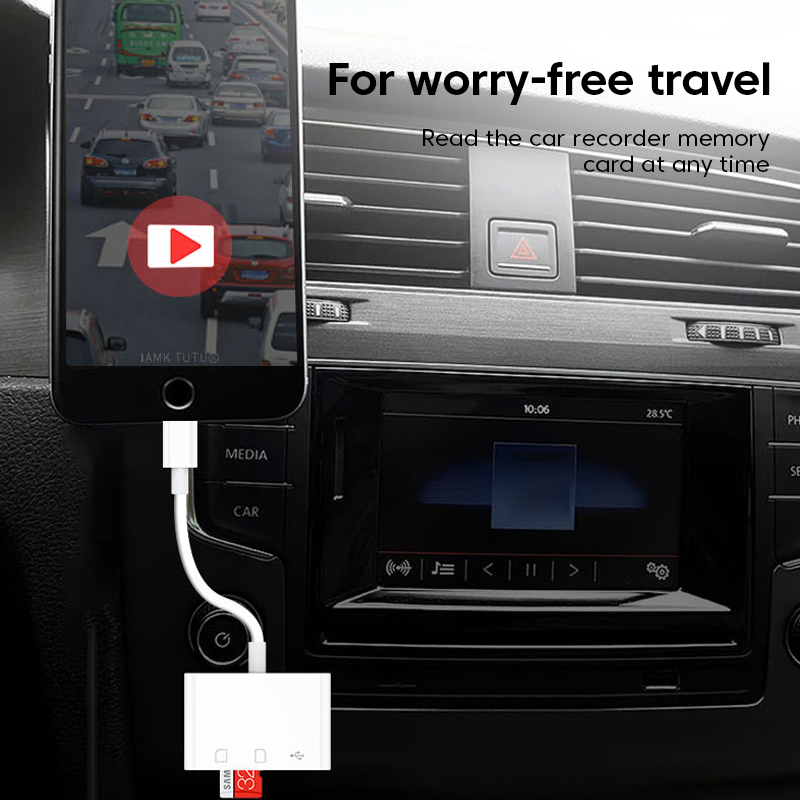 Czytnik kart 3 w 1 typu C Czytnik kart pamięci Micro SD TF Zewnętrzny adapter dysku U do iPhone'a 15 serii Laptop Tablet Konwerter OTG