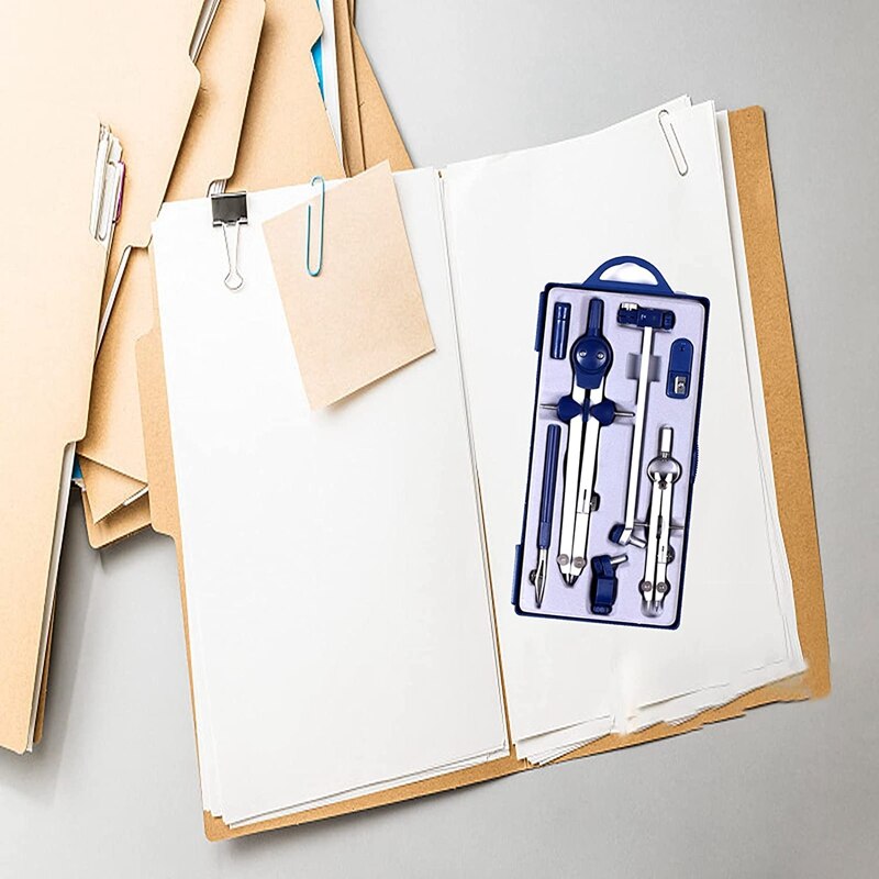 9Pc Drafting Compass for Geometry Set Tool Compass Drawing Tool for Geometry for Drafting, Math, Drawing, Engineer Tool