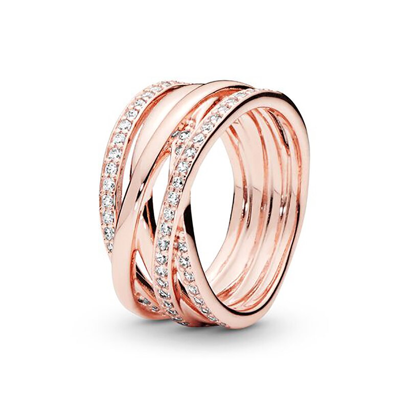 Buipoey Brilliant Gepolijst Lijn Ring Stapelbaar Paar Liefhebbers Vrouwelijke Voor Vrouwen Actief Fabriek Sieraden: 7 / Rose Gold