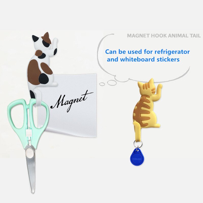 8 Stuks Sterke Magnetische Sticker Decoratieve Haak, Deur Sleutel Haak, Kat Koelkast Magneet