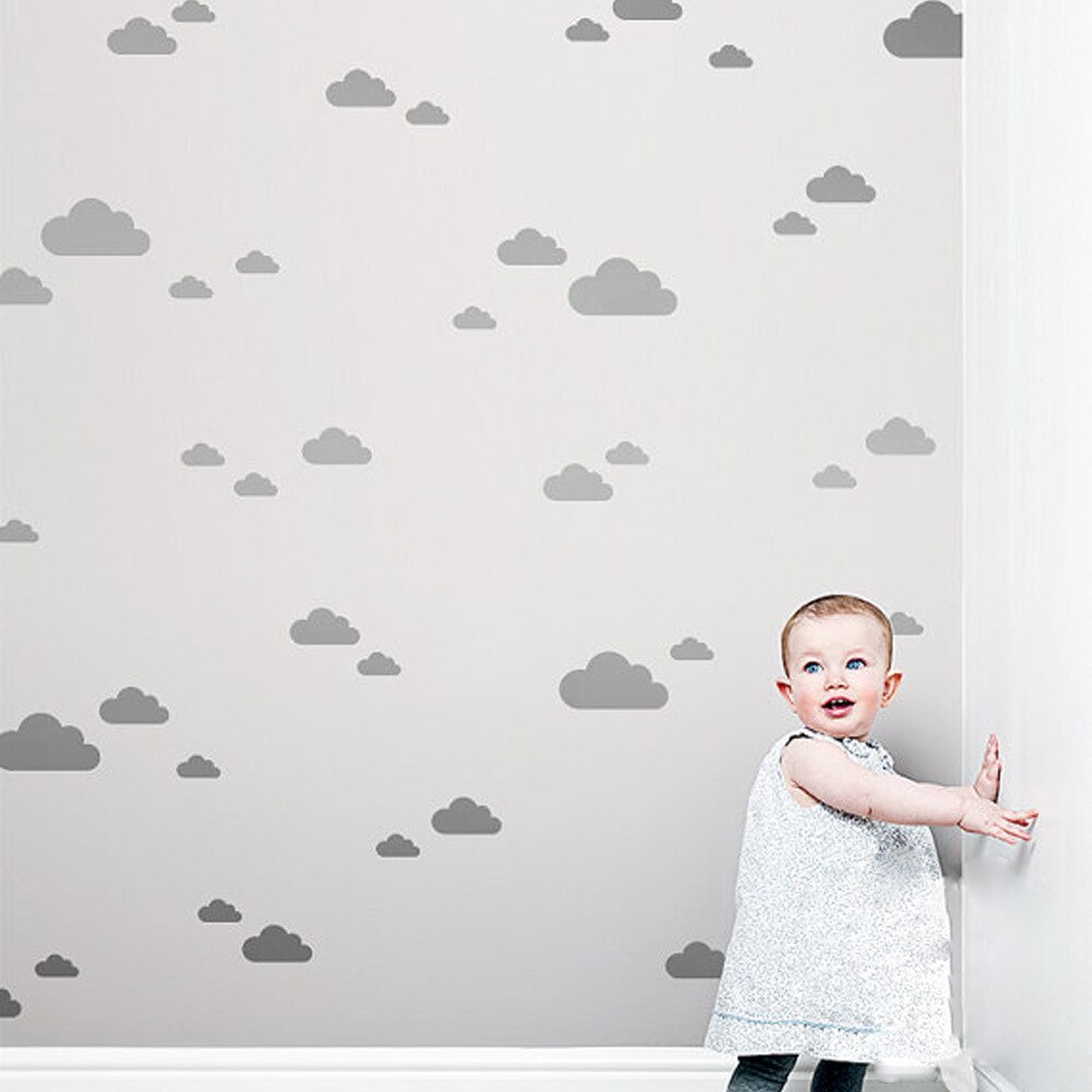 56Pcs White Clouds Wall Stickers Home Decor For Kids Room Decorative Baby Bedroom Nursery Cartoon Cute Sticker
