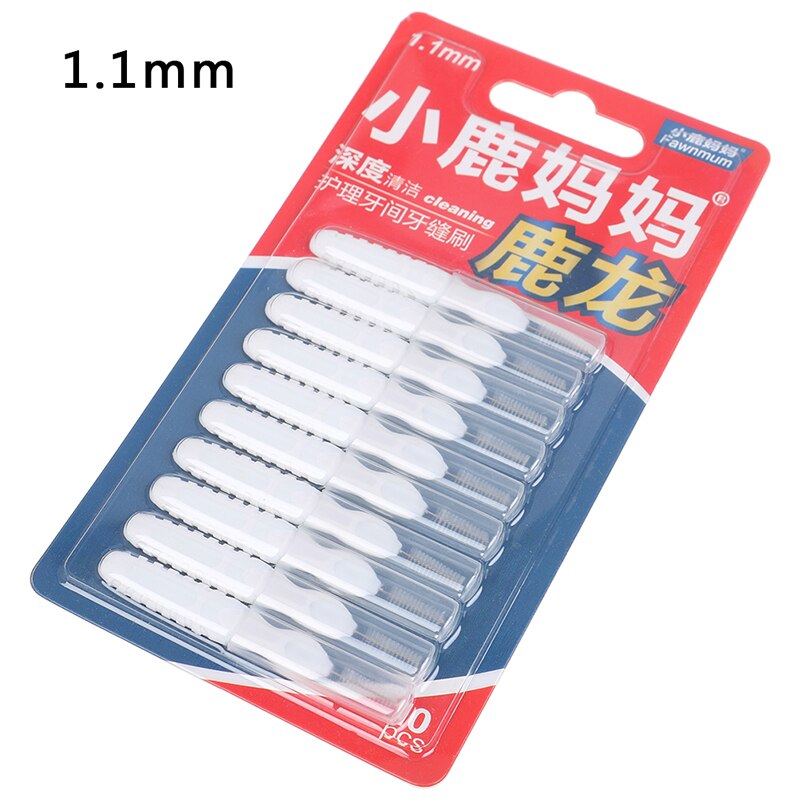 10Pcs Interdentale Borstel Tandheelkundige Borstels Floss Pick Push-Pull Tandenstoker Voor Volwassenen Schoon Tussen Tanden Reinigen Borstels: white