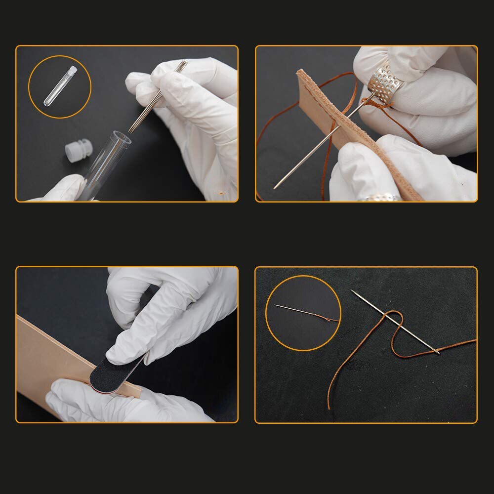Bogbinding kit startværktøj sæt knogle mappe papir krøller vokset tråd el storåle nåle til diy bogbinding