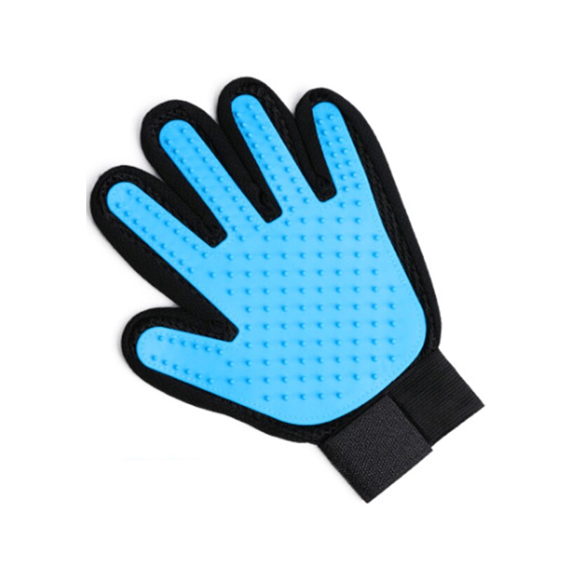Weiche Silikon Hund Katze Haustier pinsel Handschuh Katze reinigung Sanfte Effiziente Katze Pflege Handschuh Hund Schlecht Liefert Haustier Handschuh kämme: links Hand / Himmel Blau