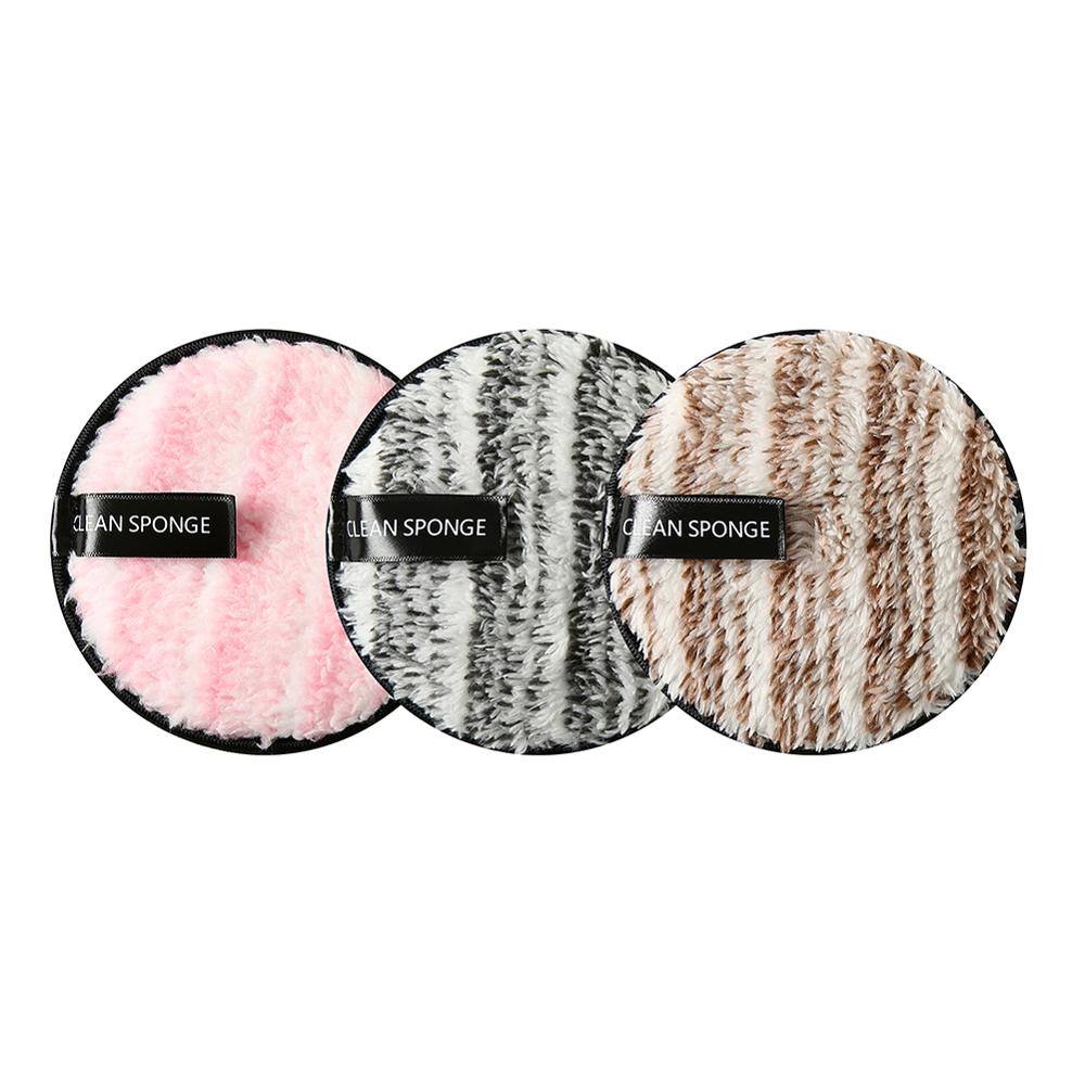 4Pcs Microfiber Cloth Pads Facial Makeup Remover Puff Face Cleansing Towel Reusable Cotton Double Layer Nail Art Cleaning Wipe: 3pcs-set B