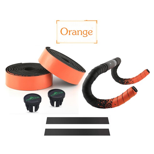 Bande élastique pour guidon de vélo, sangle de couverture d&#39;extrémité de guidon: Orange