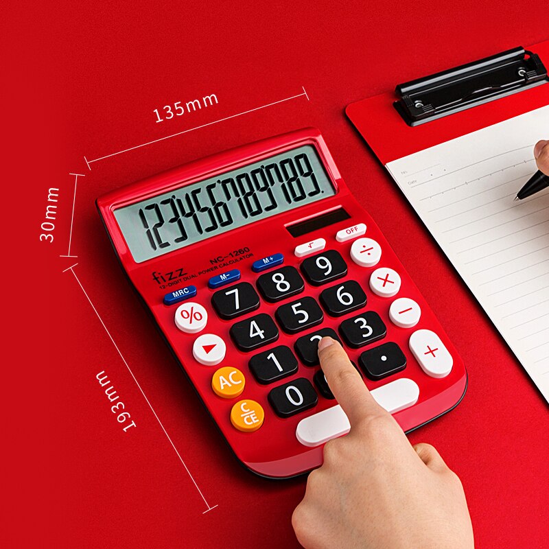 Youpin Fizz Multi-Function Calculator Big Button Computer Solar Calculator 12 Bites LCD Display Financial Office Calculator