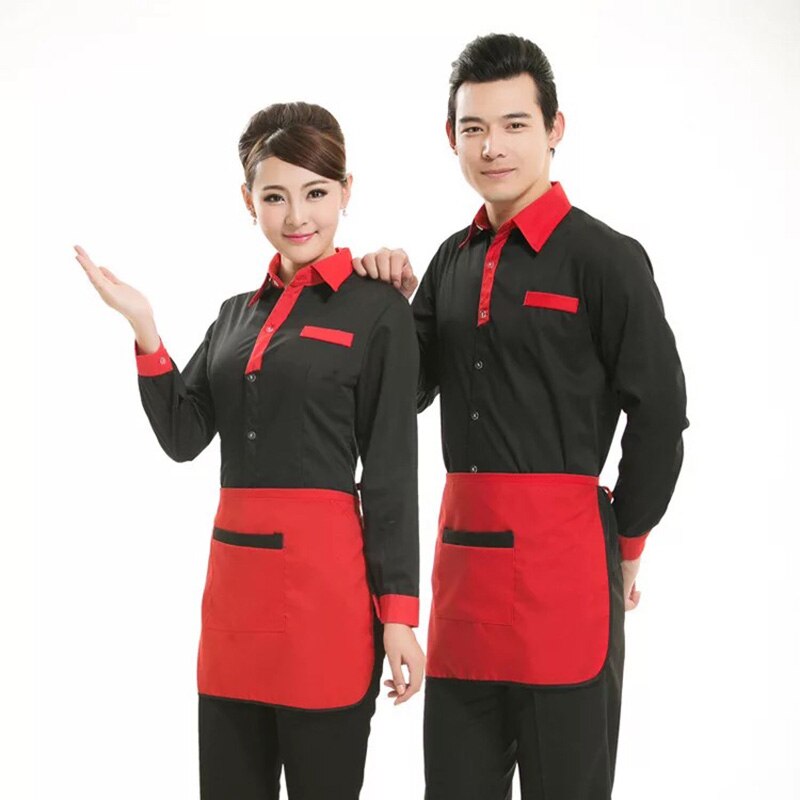 Kitchen Cooking Bar Pub Aprons Work Dining Half-length Long Waist Apron Catering Chefs Hotel Waiters Uniform
