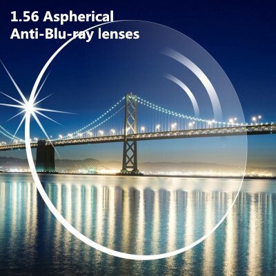 1.56 anti blue ray Bijziendheid Lezen ASP Enkele Visie Optische Met Lens Cut En Frame Montage Dienst Computer Lenzen