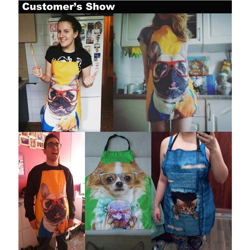 Cartoon Koken Keuken Schort Voor Vrouw Mannen Vintage Suiker Schedel Printting Chef Ober Cafe Shop Bbq Slabbetjes Met Pocket Houden schoon