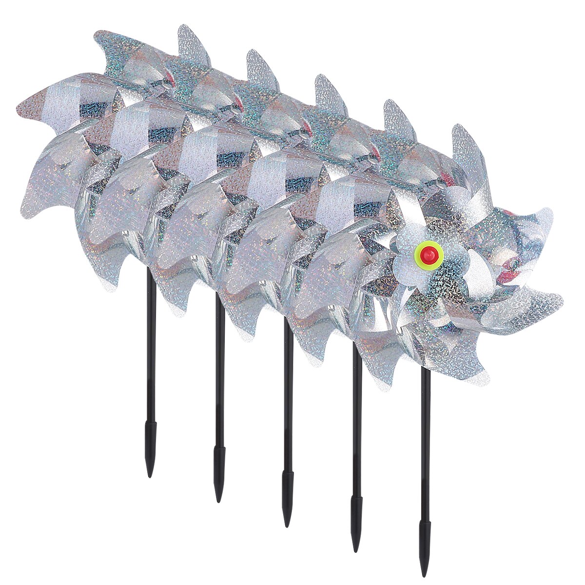 5pcs Bird Deterrent Pinwheels Pretty Lovely Bird Repellent Device Bird Blinder Repellent Pinwheels Wind Animal Banishment Tool