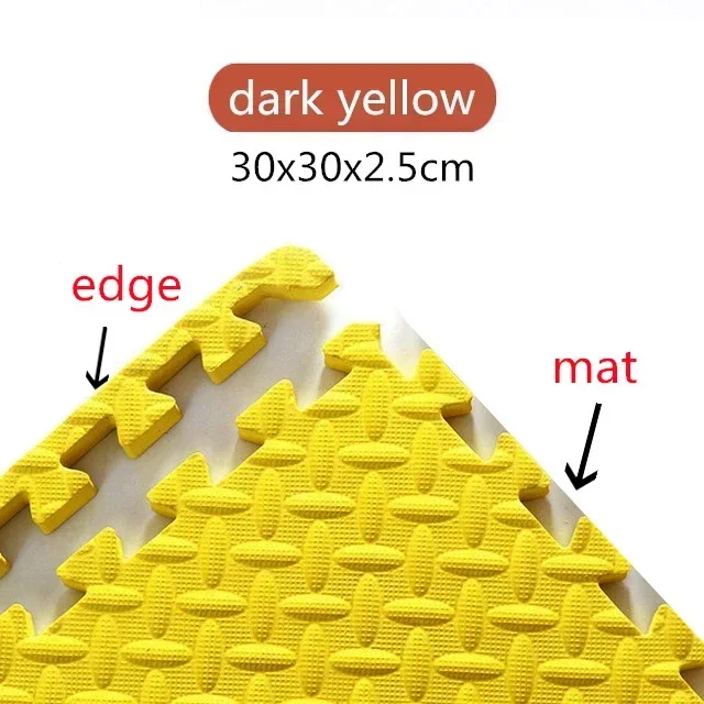 2.5Cm Dikke Baby Puzzel Matten Speelkleed Kids Grijpende Tegels Speelgoed Tapijt Zachte Klimmen Pad Eva Woonkamer Tatami spelen Matten: Licht Geel