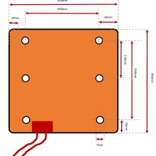 For Tronxy X5S 400 Silicone Heater Printer Heat Home Tools Spare Parts 400x400 1400w 6 Holes 3D Printer Heated Bed