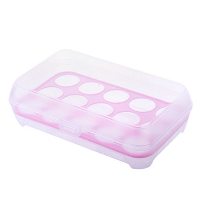 15 ägg box kök krispiga utomhus portabel picknick ägg förvaringsbox plast ägg box: Rosa