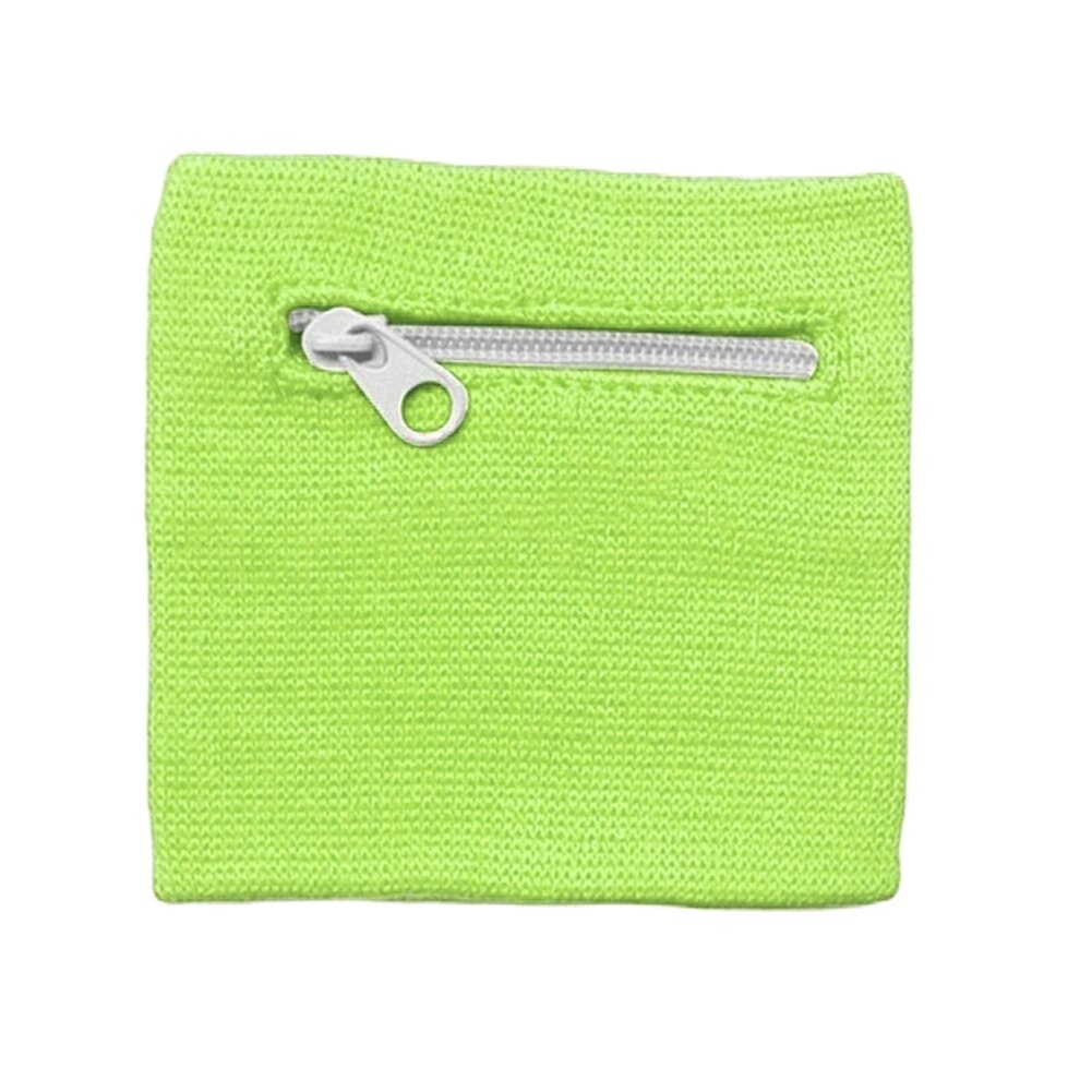 Mini pulsera deportiva con cremallera, monedero, porta llaves, bolsa de muñeca de algodón, novedad: Fruit Green