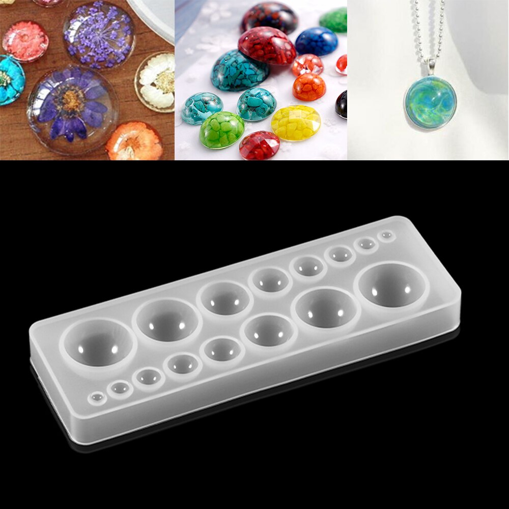 1 stücke Silikon bilden halb Ball Oblate Cabochon Anhänger Harz Silikon bilden Handgemachte Werkzeug Epoxid Harz Formen Schmuck Machen