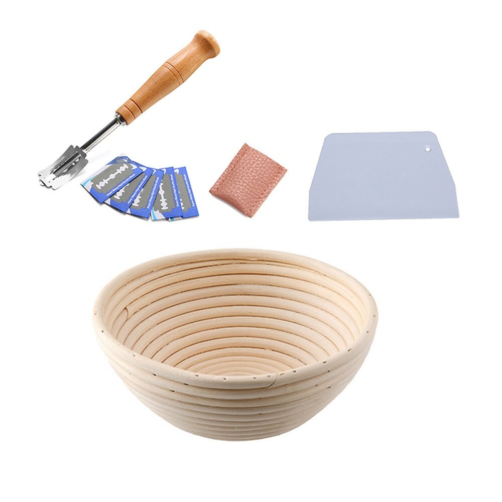 Bäckerei Werkzeuge einstellen Brot Proofing Korb und Brot Lahm Toos und Teig Schaber Umfassen 5Stck Klingen Sourdough Korb: Ursprünglich Titel